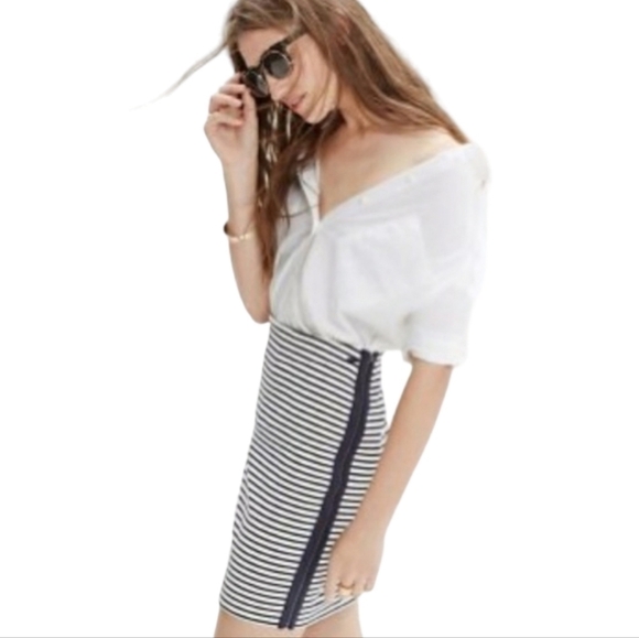 Madewell Eventide Striped Pencil Skirt Size Medium - Picture 2 of 5